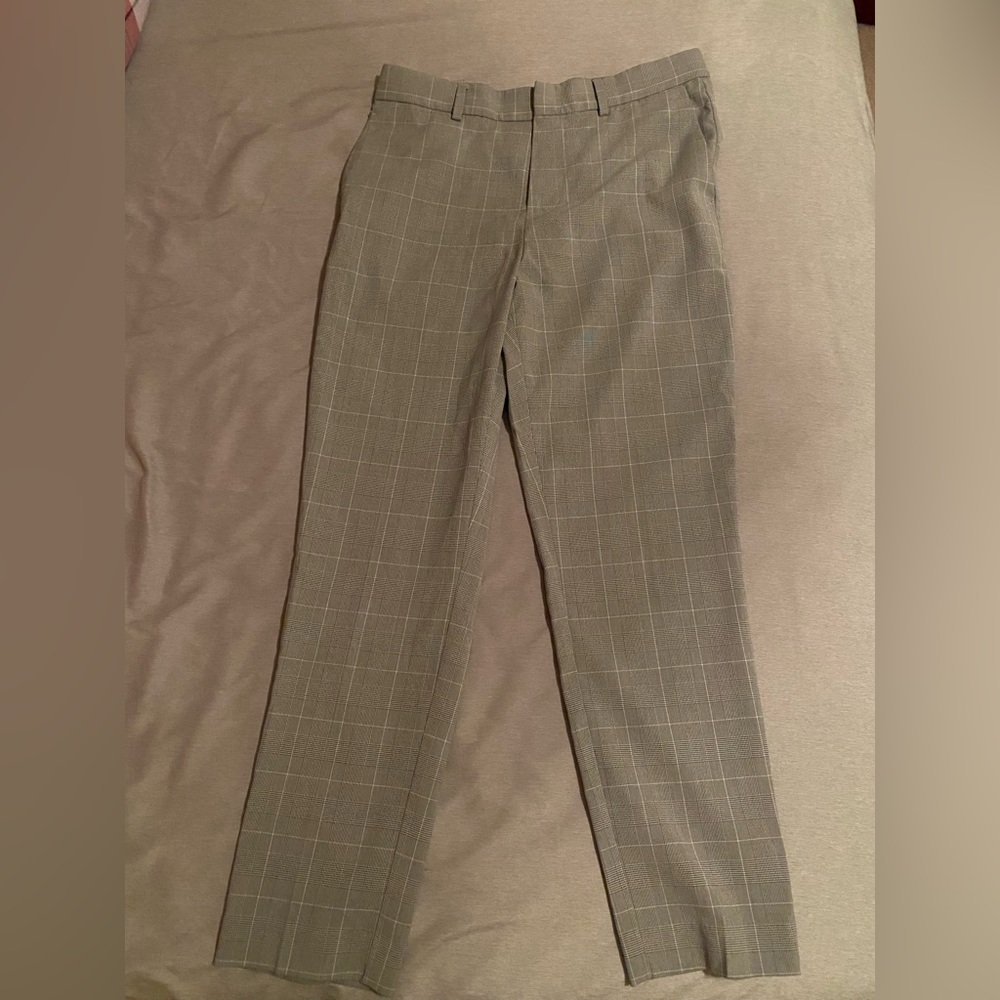 Plaid light-gray dress pants